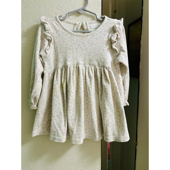 Jamie Kay Floral Ditsy Ruffle Shoulder Frankie Dress EUC 100% Organic Cotton 3T - Picture 1 of 5